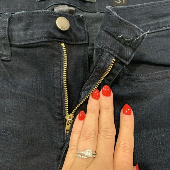 SP Black Label Sz 31 Jeans Distressed Holes Relaxed High Rise Dark Denim Women’s - Picture 6 of 11